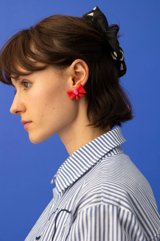 Diesblon x Adelie Pengu bow earrings 🎀