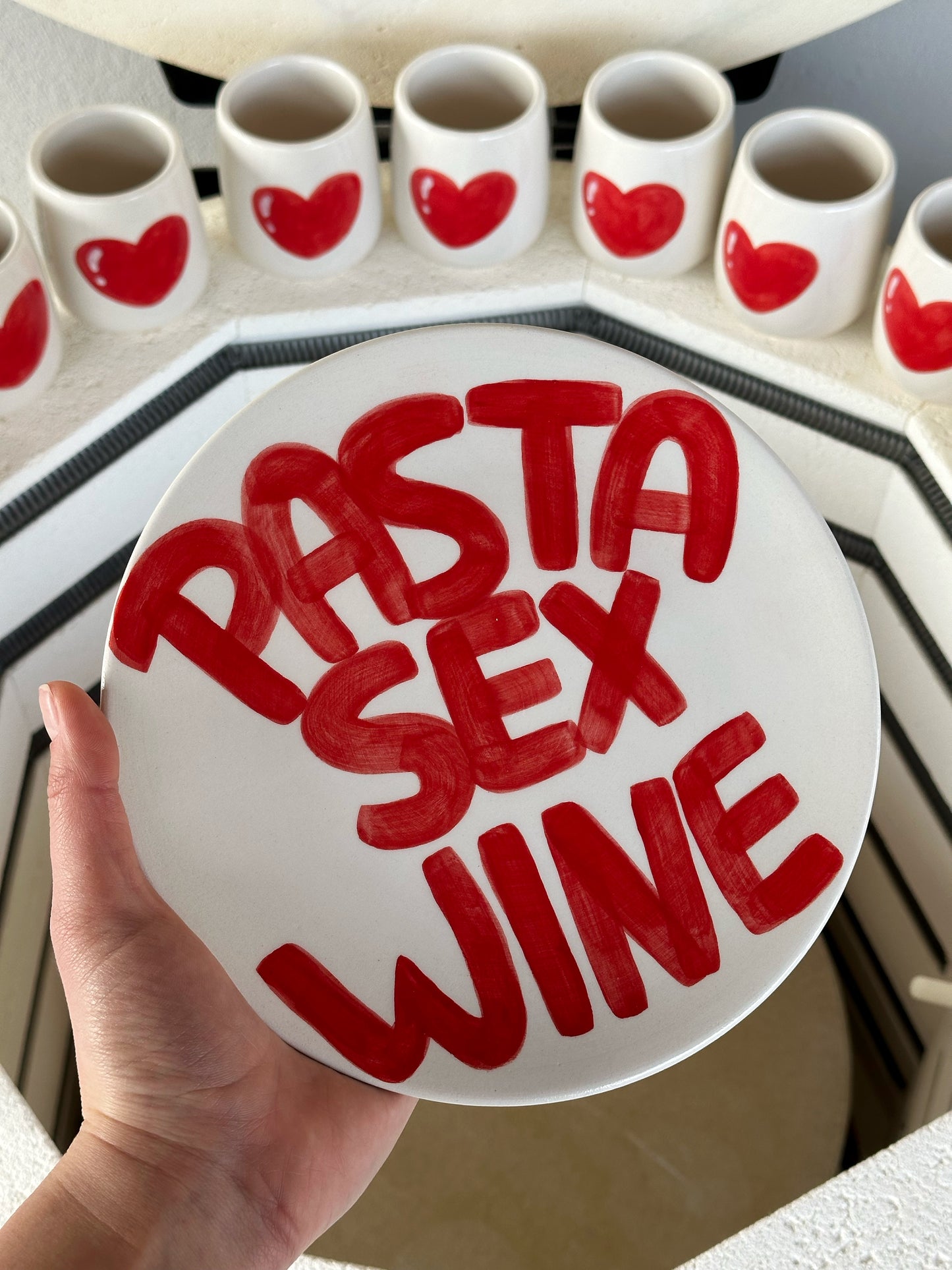 “Pasta Sex Wine” Ceramic plate🍷