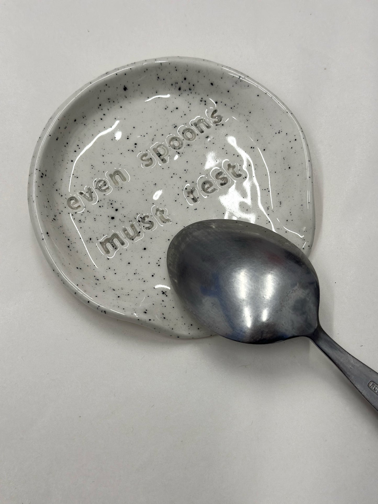 “Even spoons must rest” Ceramic Spoon rest