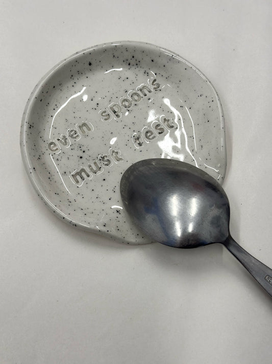 “Even spoons must rest”  Ceramic Spoon rest