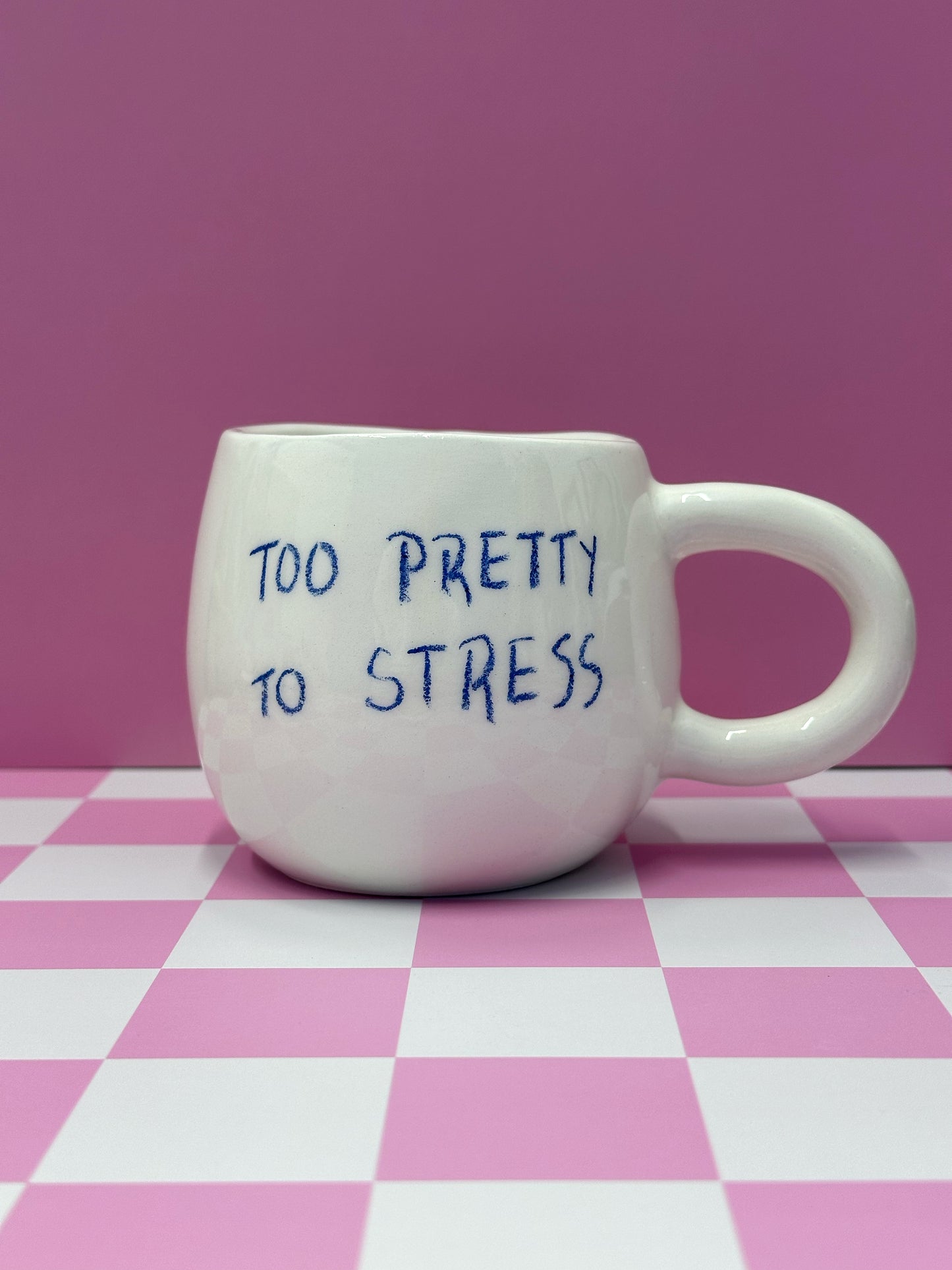 Too pretty to stress mug✨