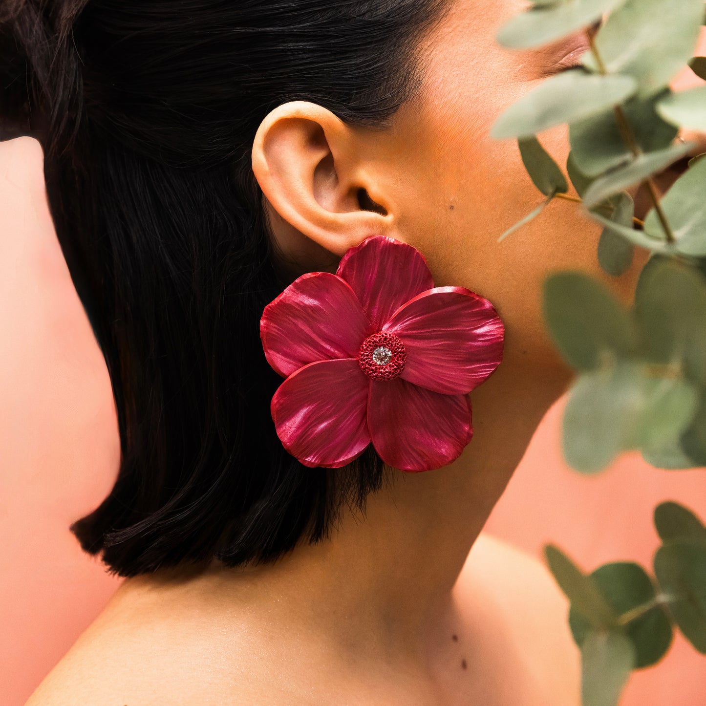 Big Statement Floral earrings with Swarovski ✨