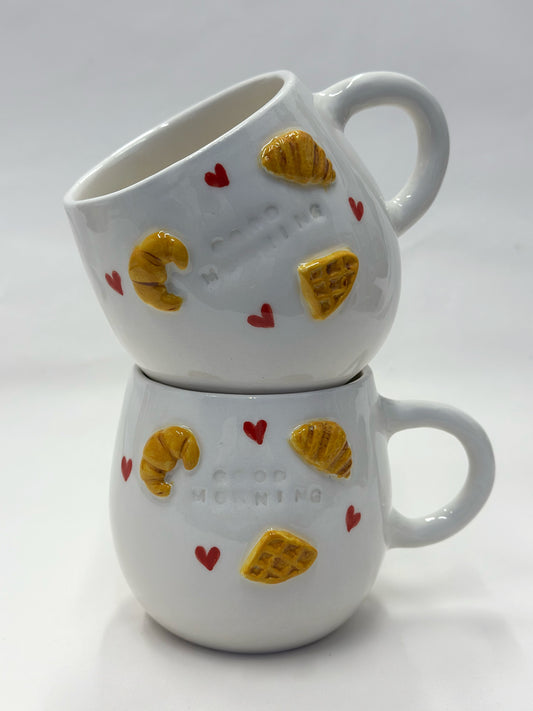 “Good morning” Ceramic mug 🥐