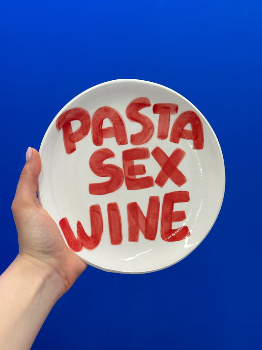 “Pasta Sex Wine” Ceramic plate🍷