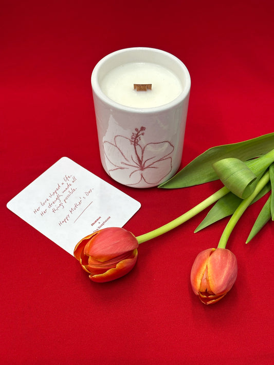 Handmade ceramic candle 🌺