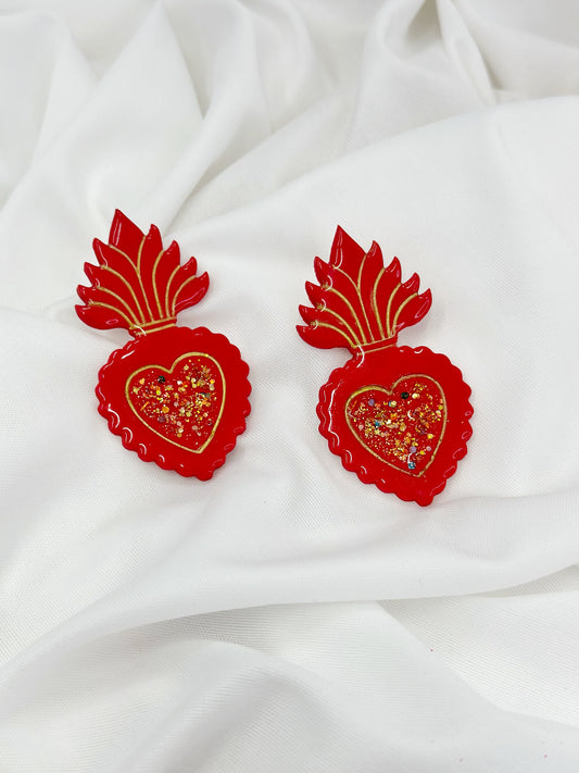 ''Sacred Heart'' Statment Earrings